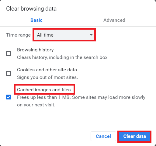 Eliminar caché de Google Chrome