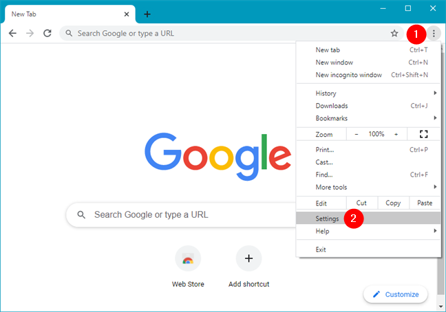 Abrir Configuración en Google Chrome