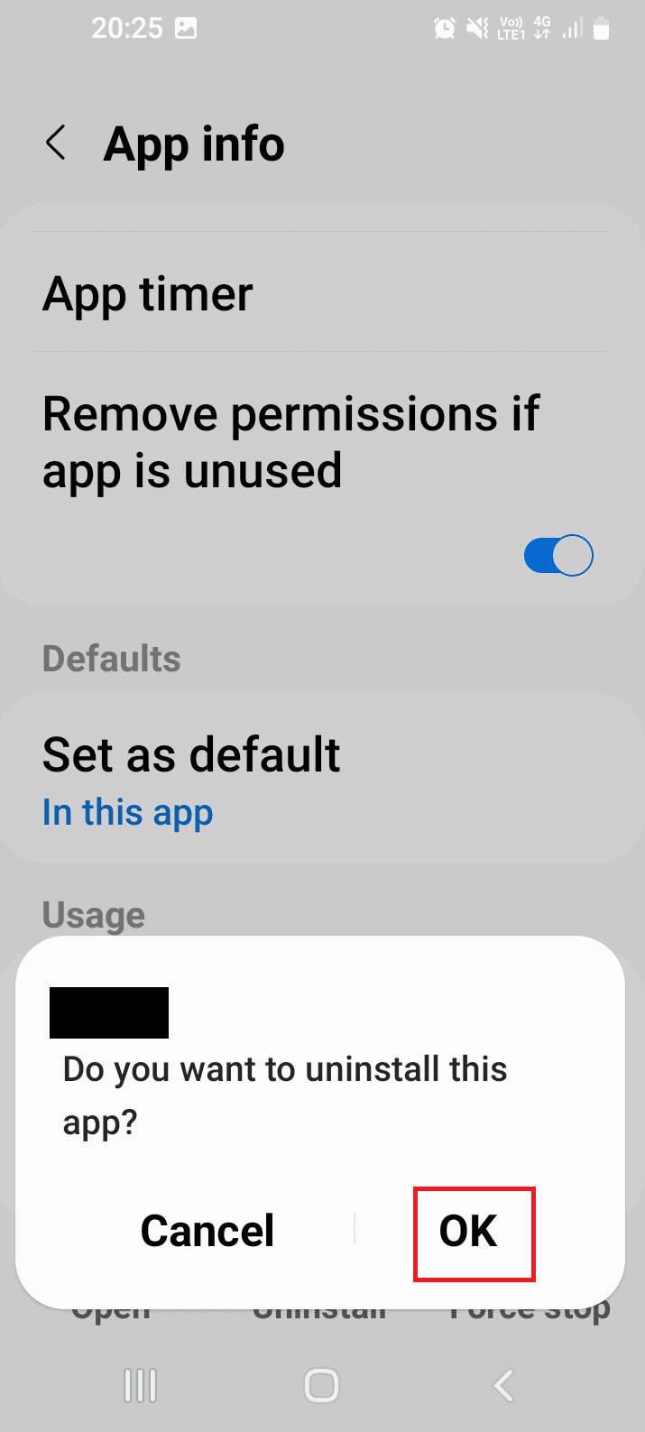Toca el botón Aceptar 