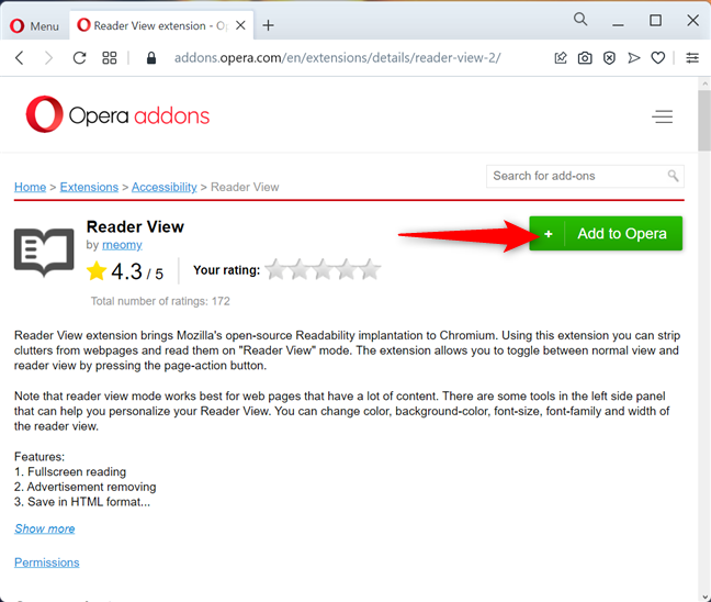 Instalar Reader View para Opera