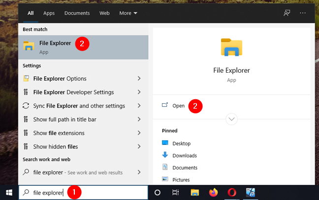 Cómo abrir el Explorador de archivos en Windows 10 usando la búsqueda