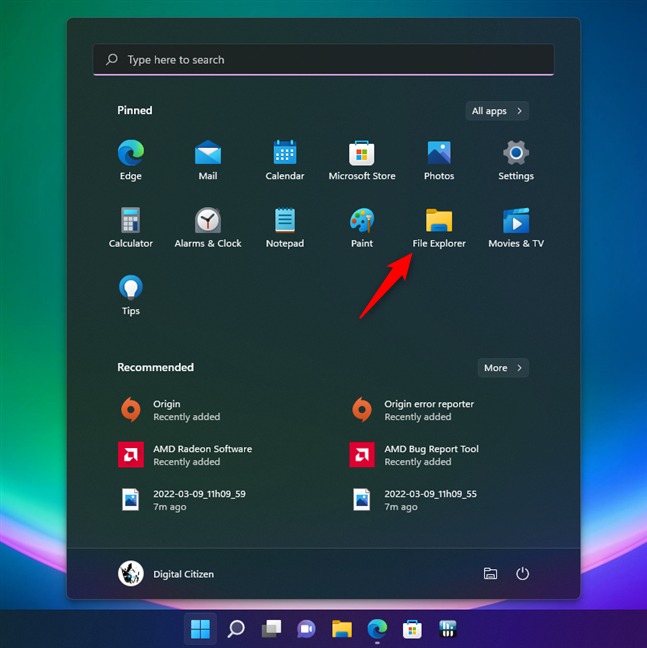 Cómo abrir el Explorador de archivos en Windows 11 desde la lista anclada del menú Inicio