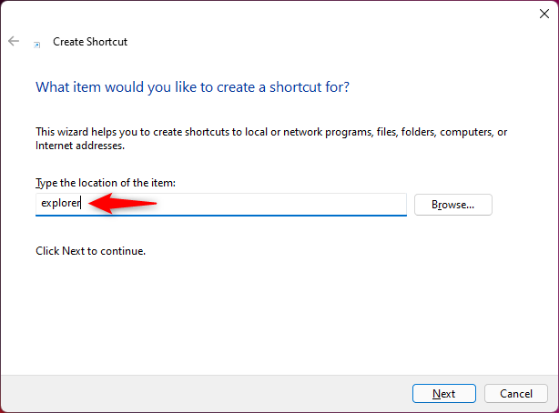 Crear acceso directo al Explorador de archivos (Windows)