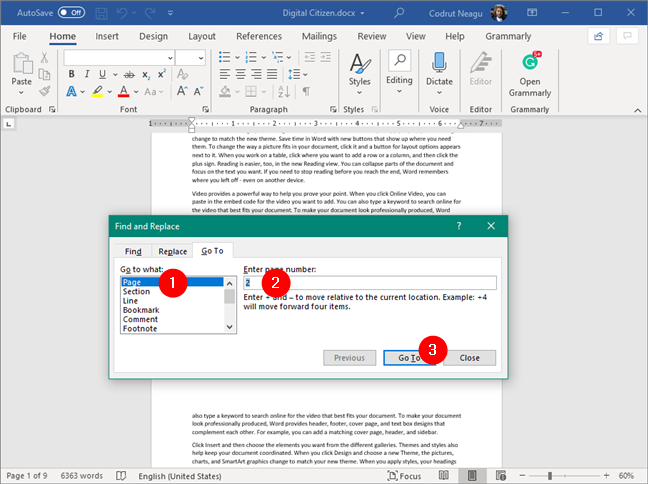 Ir a la primera página a eliminar, en Word