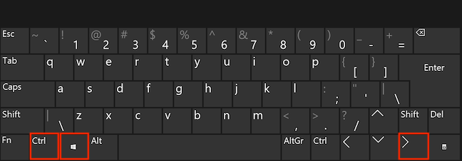 Presione las teclas Ctrl, Windows y Flecha derecha simultáneamente