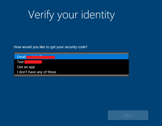 Seleccione cómo le gustaría verificar su identidad | Cómo restablecer su contraseña en Windows 10