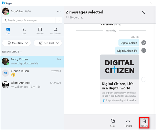 ¿Cómo elimino los mensajes de Skype en ambos lados en Windows y macOS?