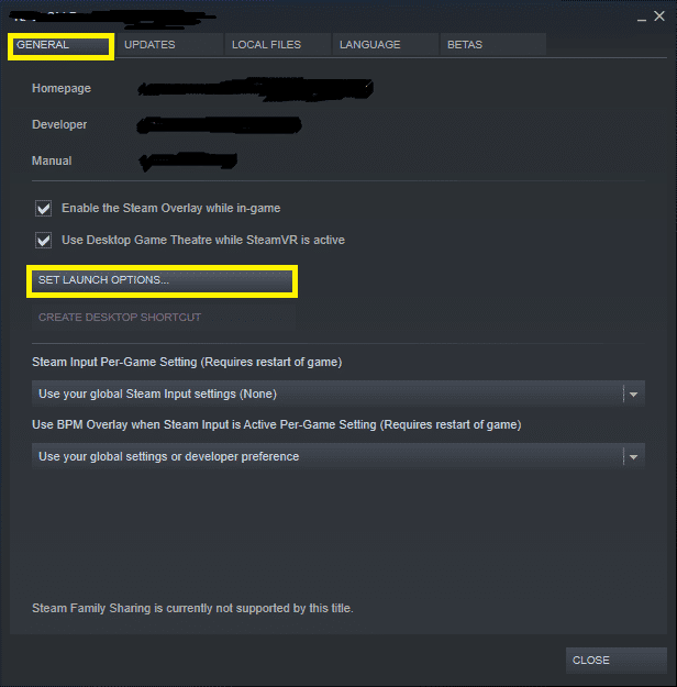Aquí, seleccione CONFIGURAR OPCIONES DE INICIO... Cómo arreglar ARK No se puede consultar la información del servidor para el error de invitación