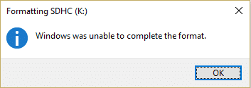 Reparar Windows no pudo completar el formato