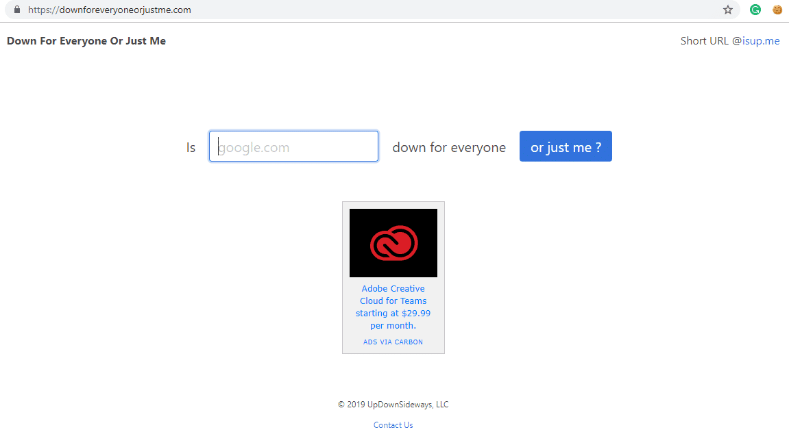 Si, como resultado, se agotó el tiempo de espera de la solicitud, visite el sitio web isup.my