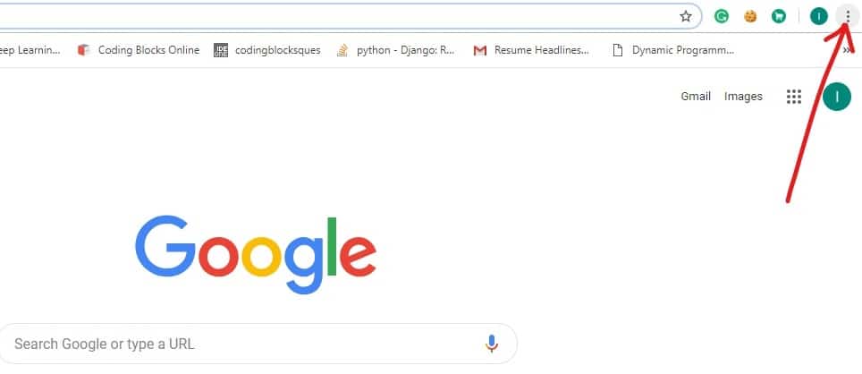Haga clic en el icono de tres puntos disponible en la esquina superior derecha del navegador web
