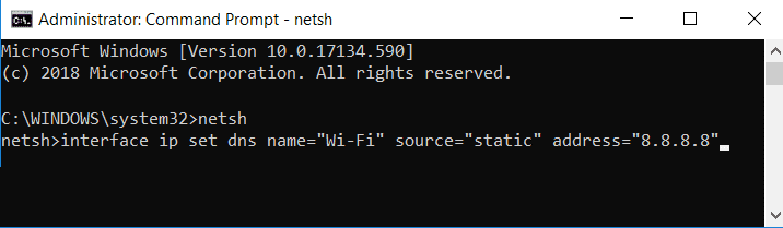 Cambiar la configuración de IP de DNS con el símbolo del sistema