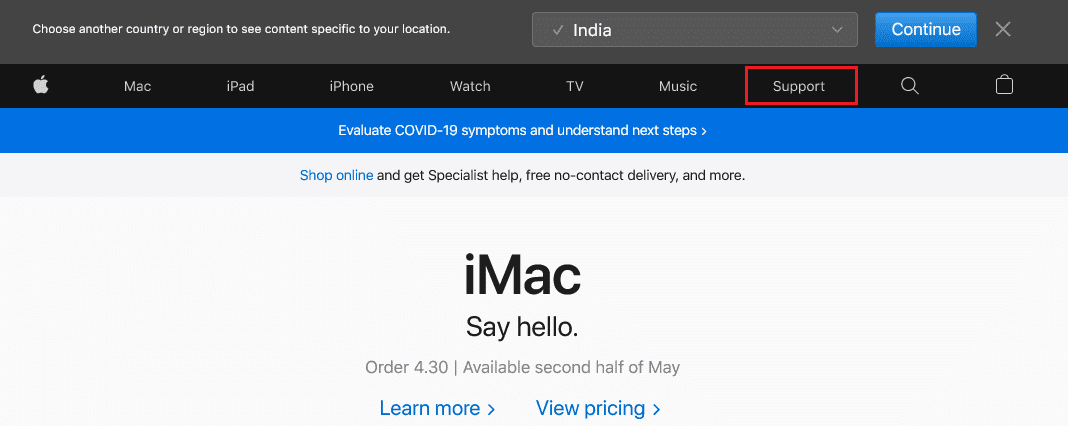 Haga clic en Soporte | Cómo ponerse en contacto con el equipo de chat en vivo de Apple