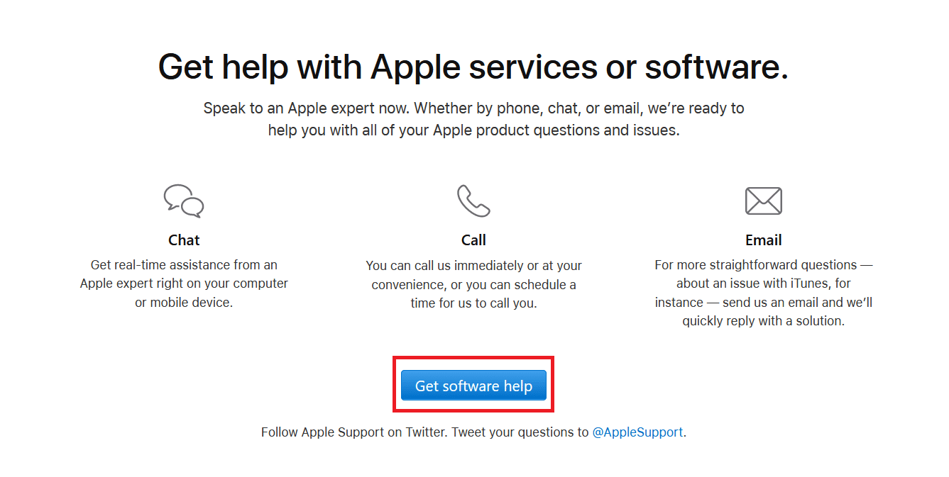 Obtenga ayuda de software de Apple. Cómo ponerse en contacto con el equipo de chat en vivo de Apple