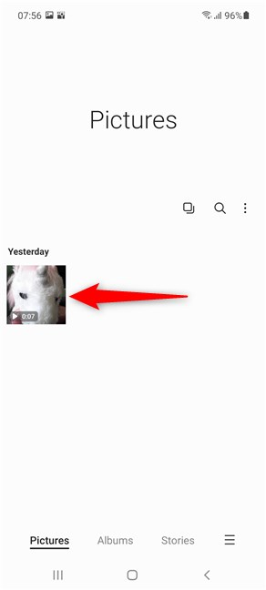 Haz clic en el video que deseas rotar