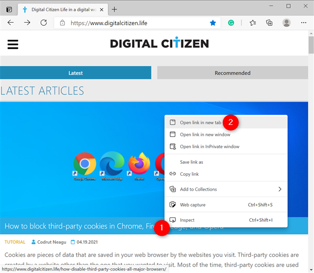 Abrir enlace en una nueva pestaña desde el menú contextual