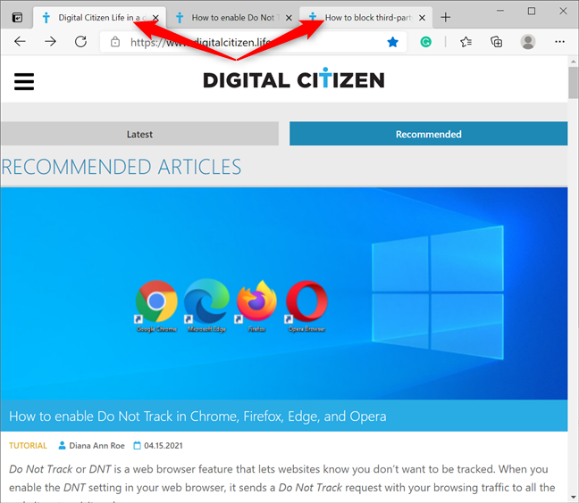 Seleccionar varias pestañas con Ctrl