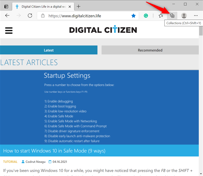 Usar las colecciones de Microsoft Edge