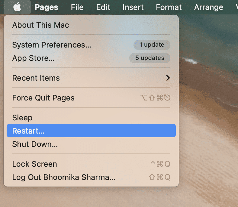 reiniciar mac