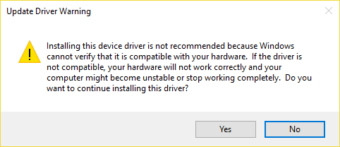 haga clic en sí en la advertencia de actualización para corregir la puerta de enlace predeterminada no está disponible