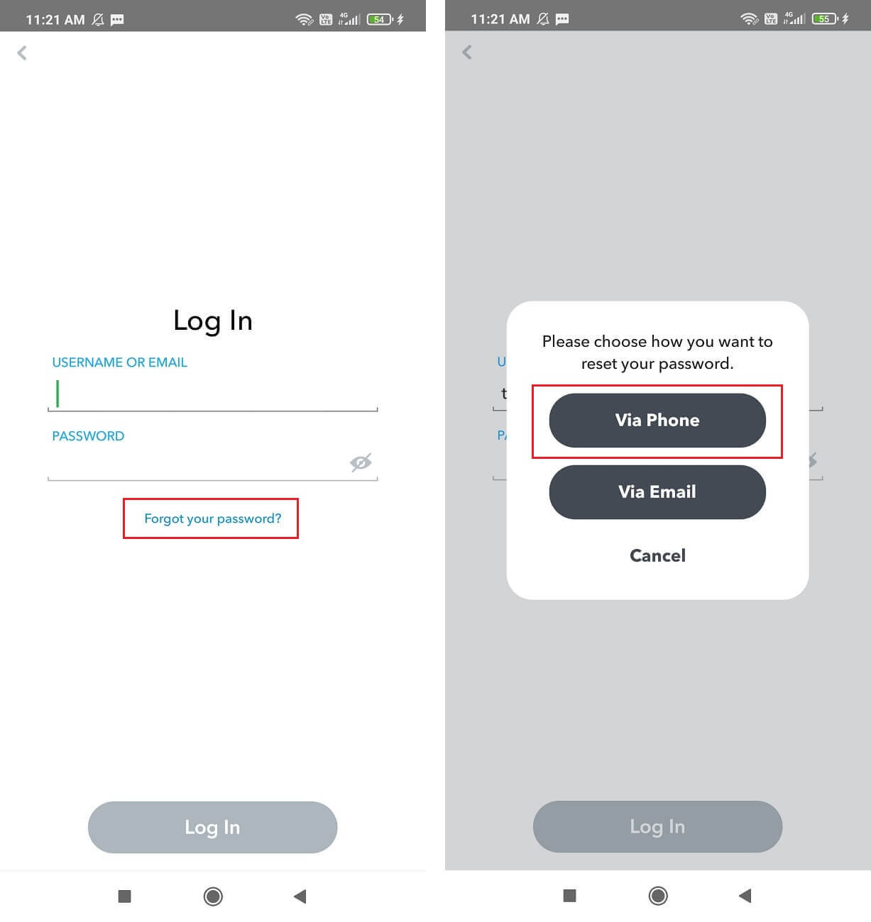 En la siguiente pantalla, selecciona la opción “Vía Teléfono”