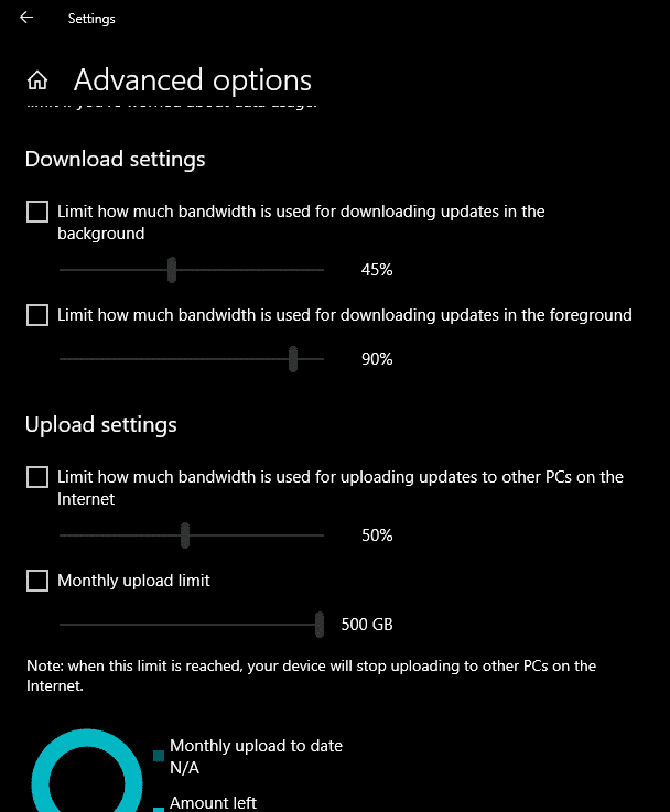 Ahora ajuste su ancho de banda de descarga y carga para corregir el ping alto de Windows 10