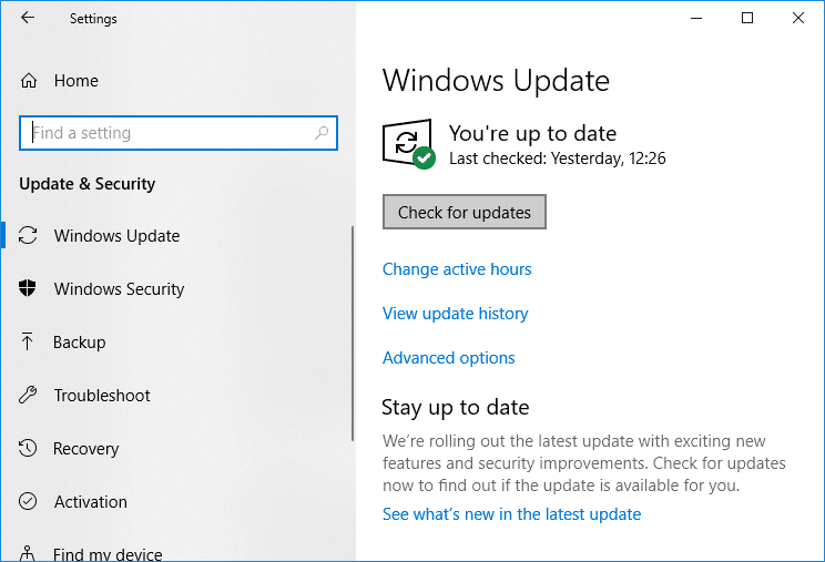 Buscar actualizaciones de Windows | 8 formas de arreglar el alto uso de la CPU por TiWorker.exe