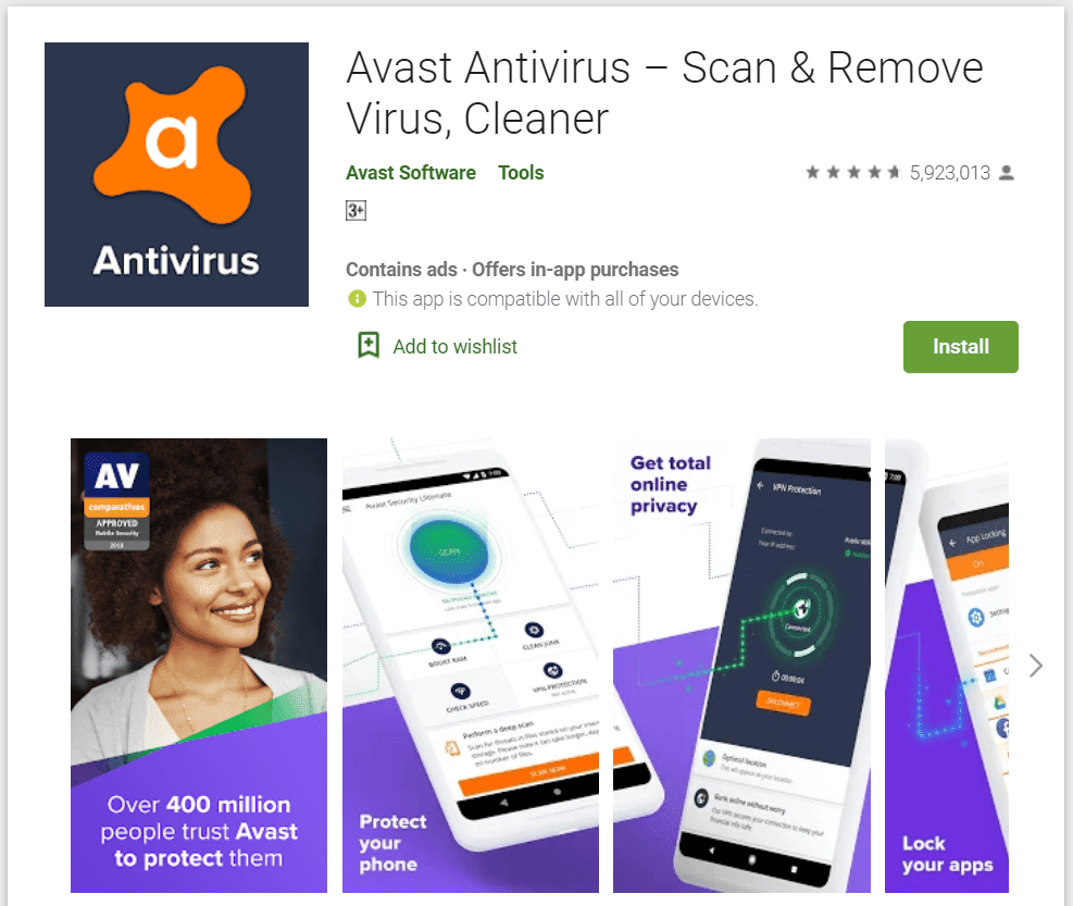 Seguridad móvil de Avast