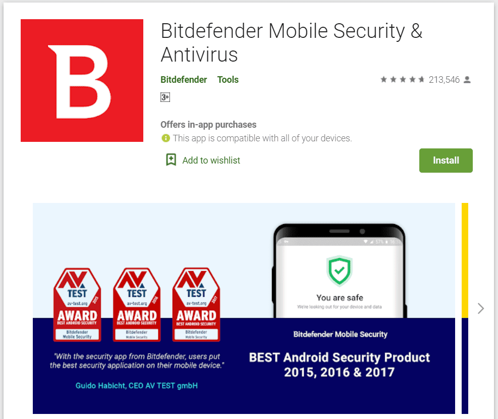 Seguridad móvil de Bitdefender
