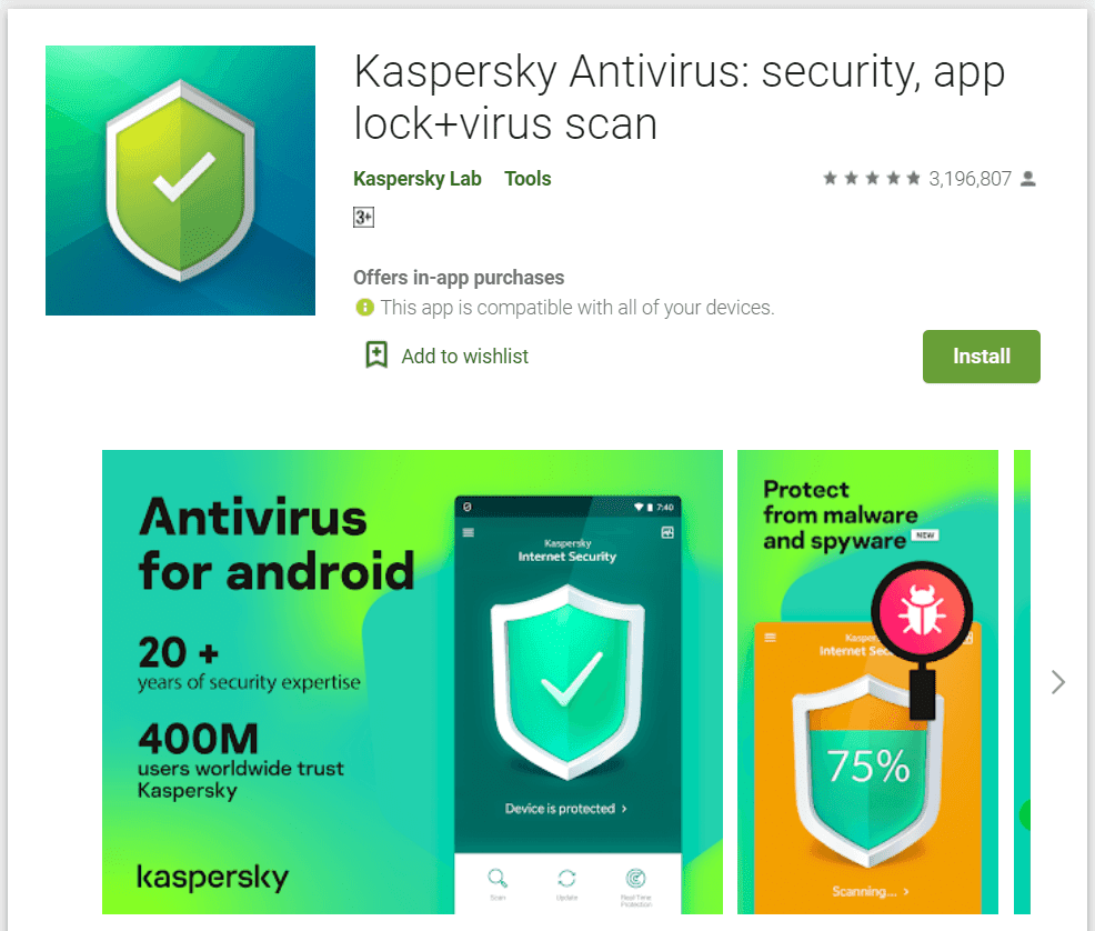 Antivirus móvil Kaspersky