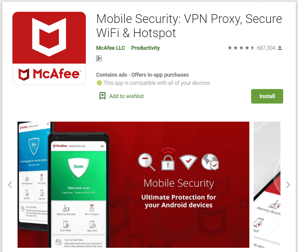 Seguridad móvil de McAfee