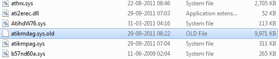 zmień nazwę atikmdag.sys na atikmdag.sys.old