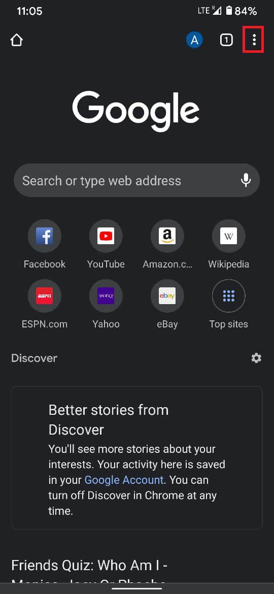 Toque los tres puntos en la esquina inferior derecha | Cómo restablecer Google Chrome en teléfonos inteligentes Android