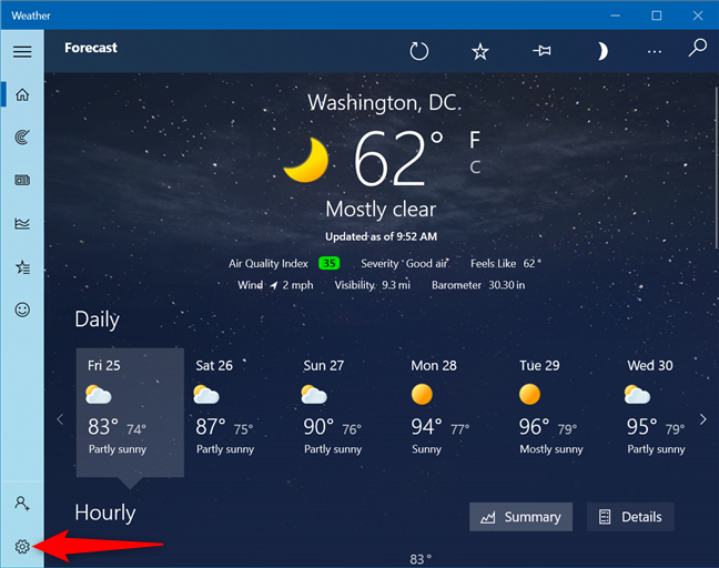 Accede a los Ajustes de la aplicación