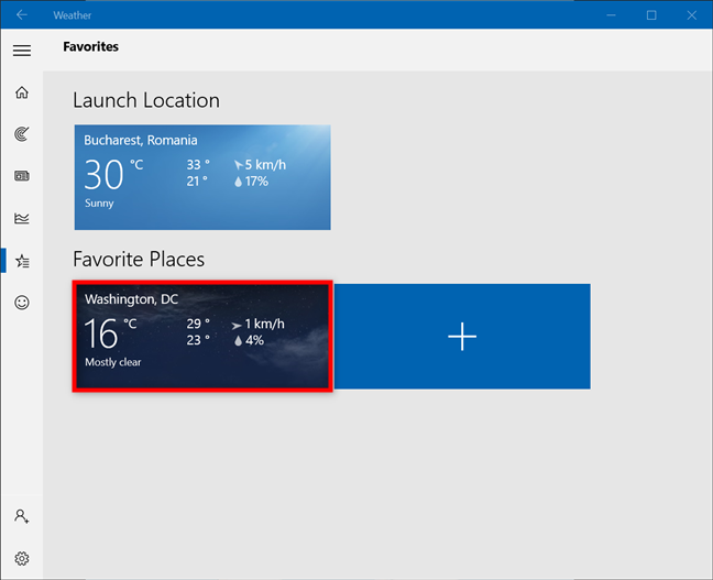 Se añade la nueva ubicación Favoritos