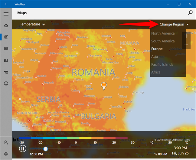 Consulta el mapa meteorológico de otra región