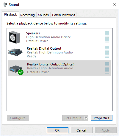 Establecer HDMI como dispositivo de reproducción predeterminado