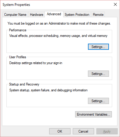 configuración avanzada del sistema