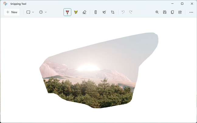 Edición de una captura de pantalla tomada con la herramienta Recortes