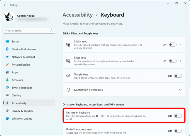 Habilitar o deshabilitar PrtScn para Snipping Tool