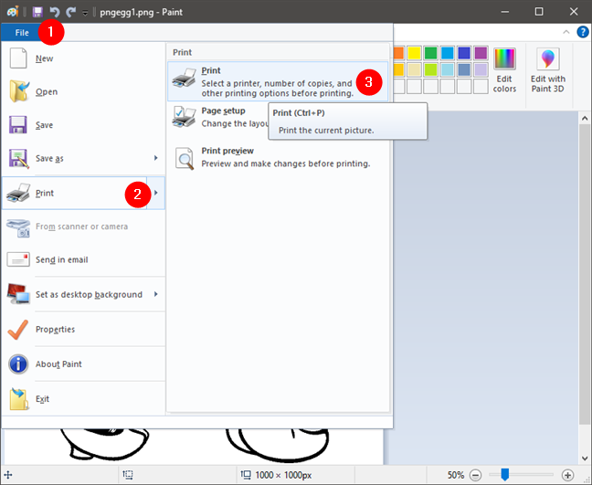Imprimir una imagen desde Paint
