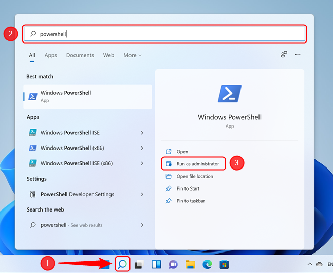 Ejecute PowerShell como administrador en Windows 11