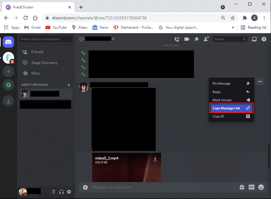 Seleccione el enlace Copiar mensaje y pegue el enlace del mensaje en el mismo bloc de notas. Cómo reportar a un usuario en Discord