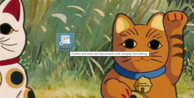 Acceso directo de WordPad en el escritorio de Windows 10