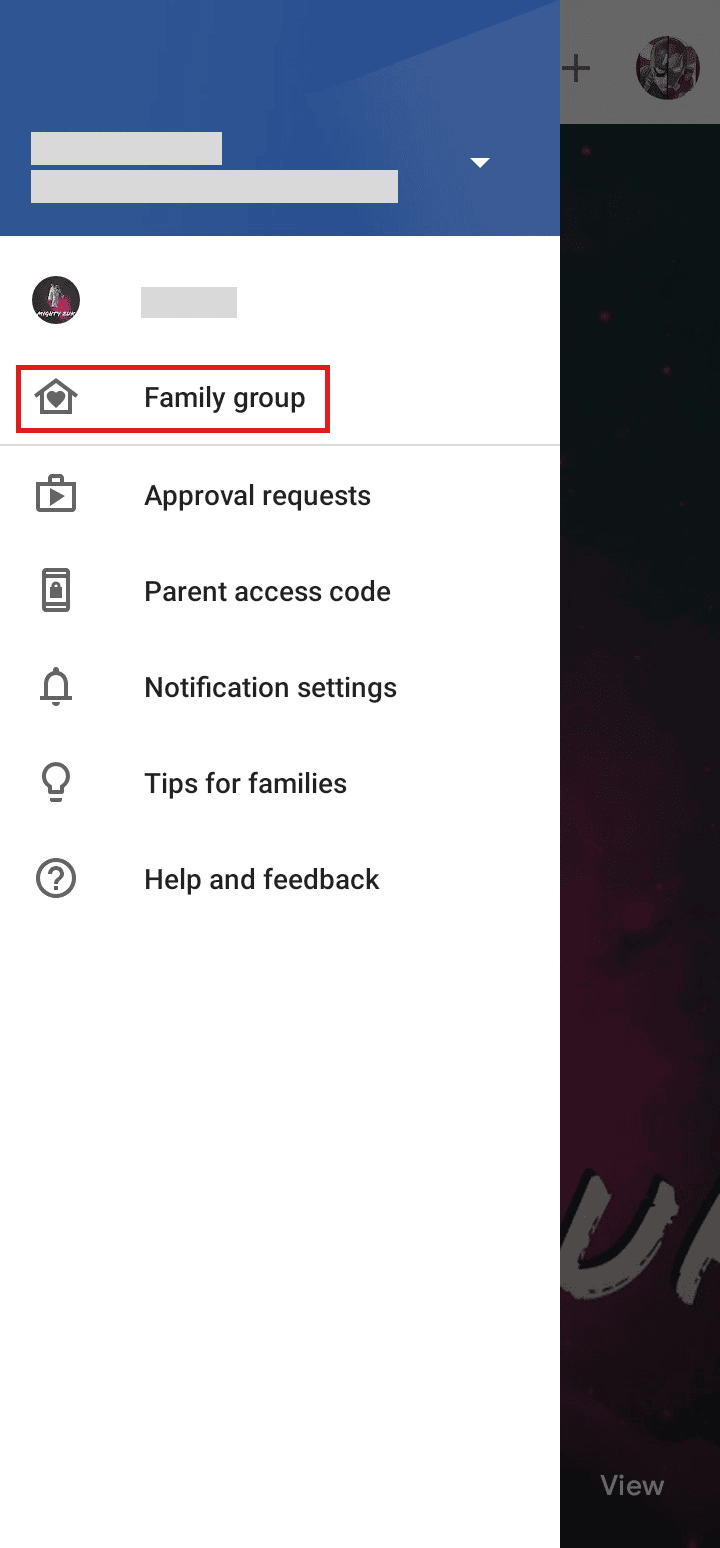 Toque en Grupo familiar.  |  Cómo cambiar el correo electrónico para control parental en Google |  pueden los controles parentales ver el modo incógnito |  ¿Pueden los controles parentales ver el modo de incógnito?