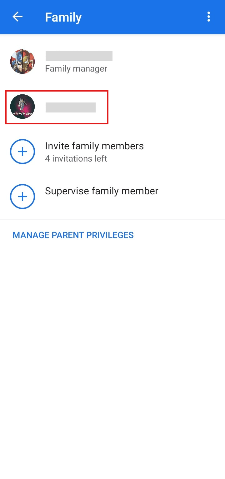 Toque la cuenta que desea restringir el contenido.  |  Cómo cambiar el correo electrónico para el control parental en Google
