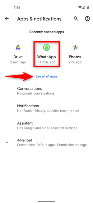 Pulsa en WhatsApp para ver su configuración