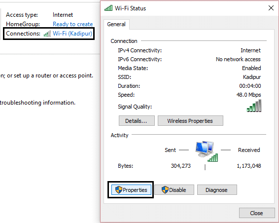 propiedades de conexion wifi