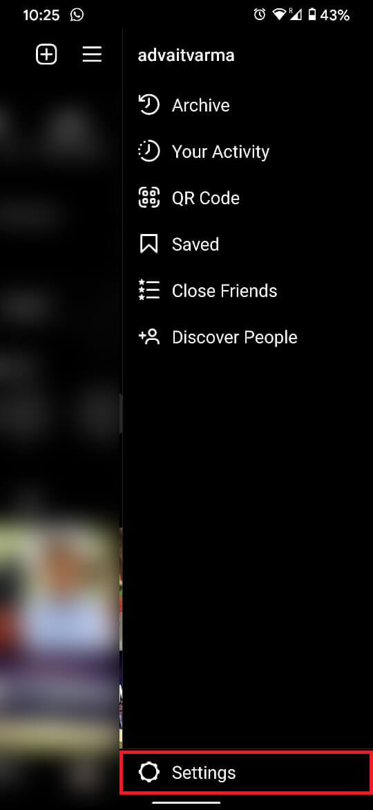 toque el botón de configuración en la parte inferior.  |  Arreglar Instagram no me deja publicar