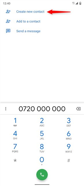 Creando un nuevo contacto